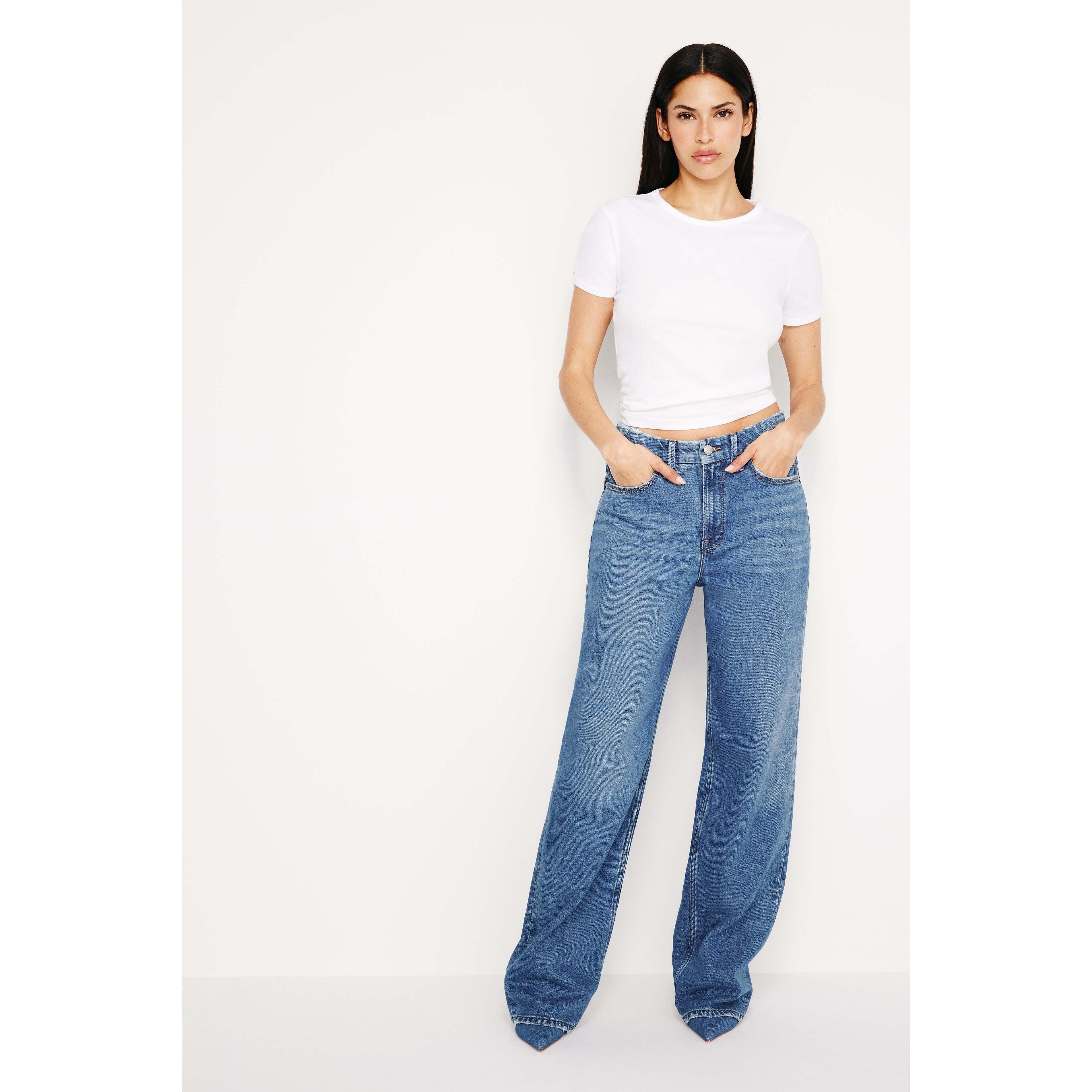 Womens Good 90s Relaxed Jeans | Blue, Size 15 Plus | Good American by Khlo Kardashian Product Image