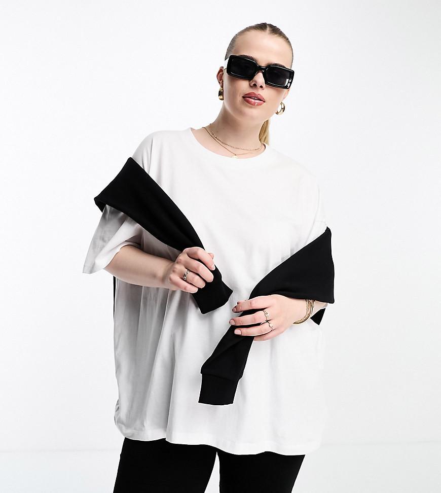 ASOS DESIGN Curve oversized T-shirt in white | ASOS Product Image