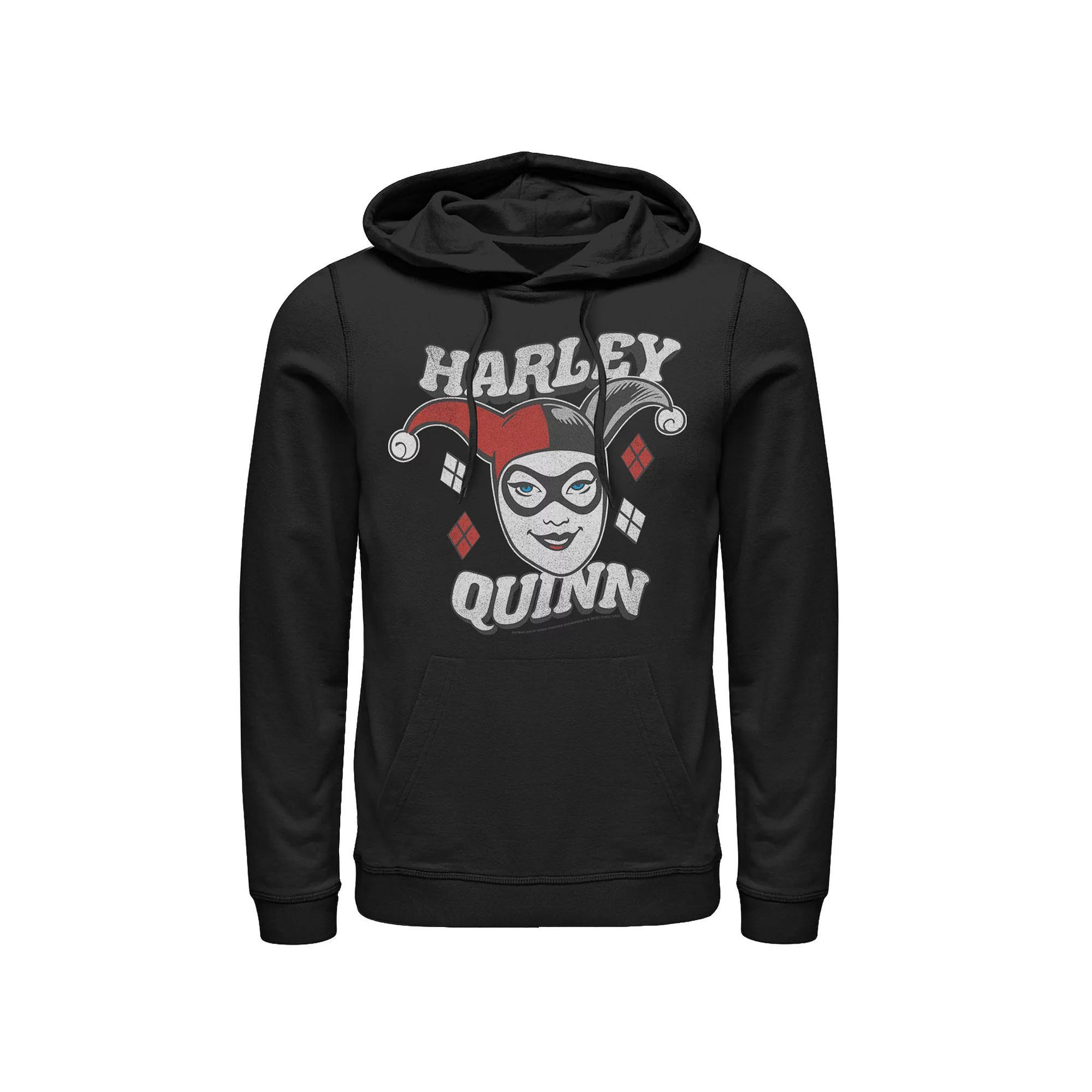 Men's DC Comics Harley Quinn Big Face Hoodie, Size: Small, Black Product Image