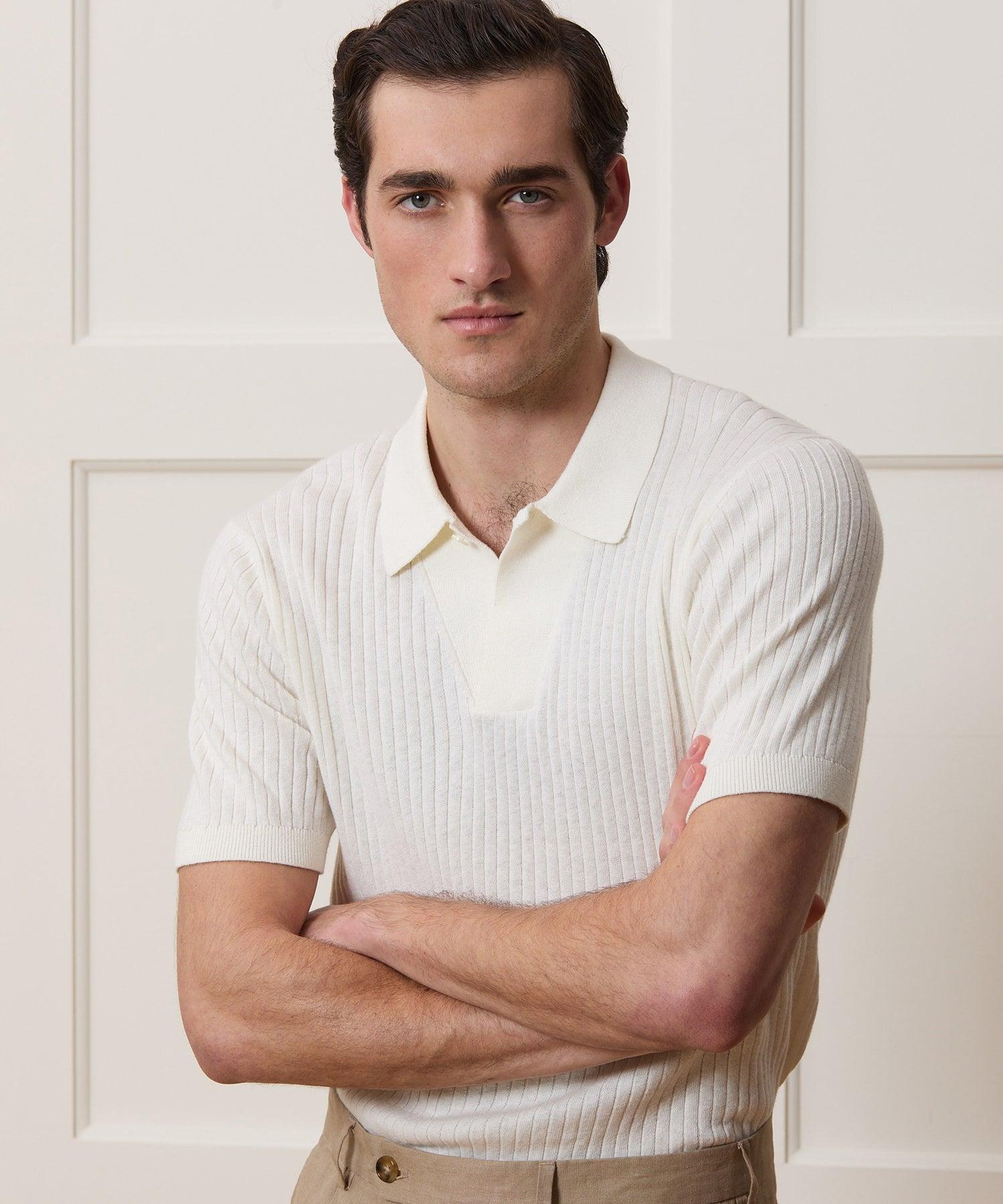 Slim Cotton-Cashmere Sweater Polo Product Image