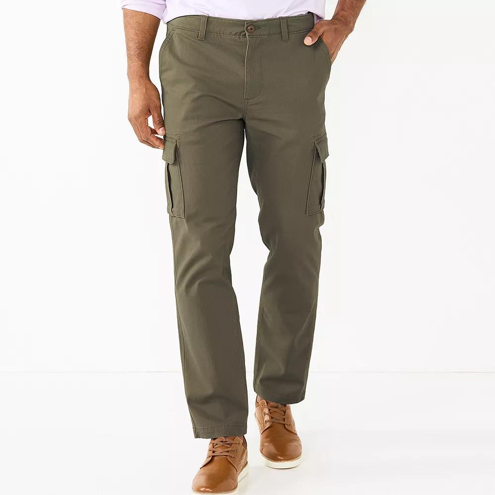 Men's Sonoma Goods For Life® Straight-Fit Cargo Pants, Size: 33X32, Olive Green Product Image