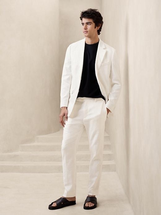 Tailored-Fit Linen-Blend Suit Jacket Product Image