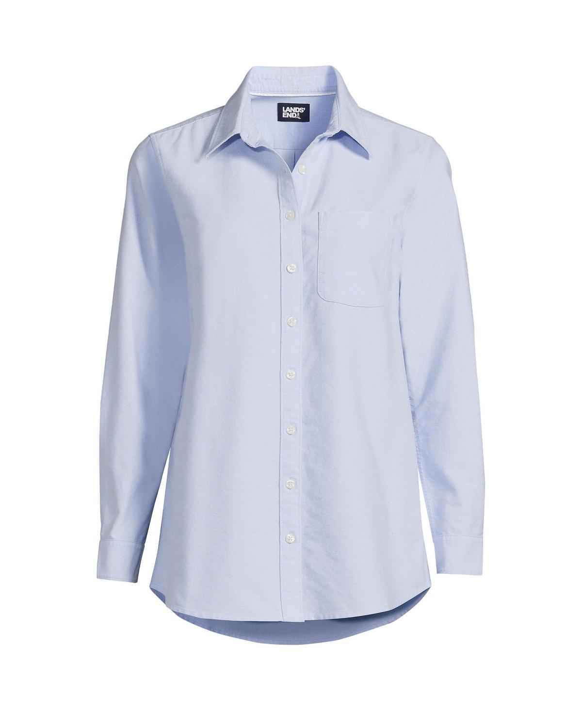 Womens Lands End Long Sleeve Classic Oxford Dress Shirt Product Image