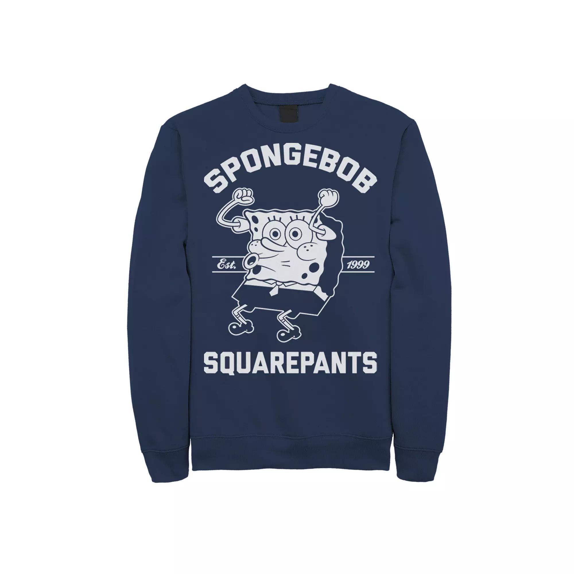 Men's Nickelodeon SpongeBob SquarePants Excited Established 99 Sweatshirt, Size: XXL, Blue Product Image