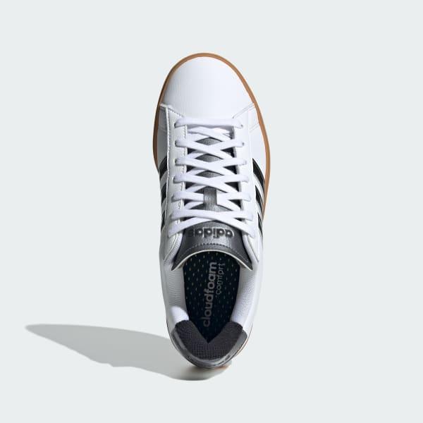 adidas Grand Court Cloudfoam Women's Lifestyle Tennis Shoes, Size: 9.5, Clear Pink Black Product Image