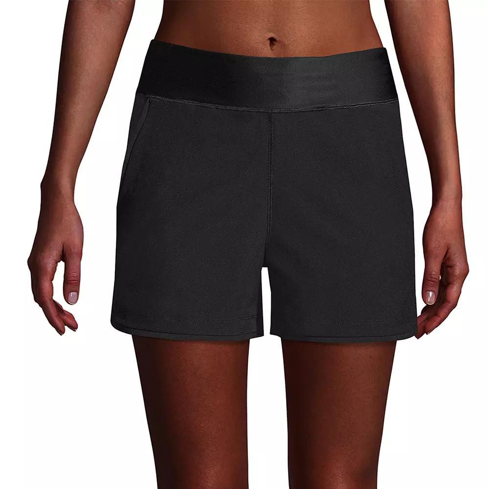Women's Lands' End 3" Quick Dry Swim Shorts With Panty, Size: 4, Black Product Image