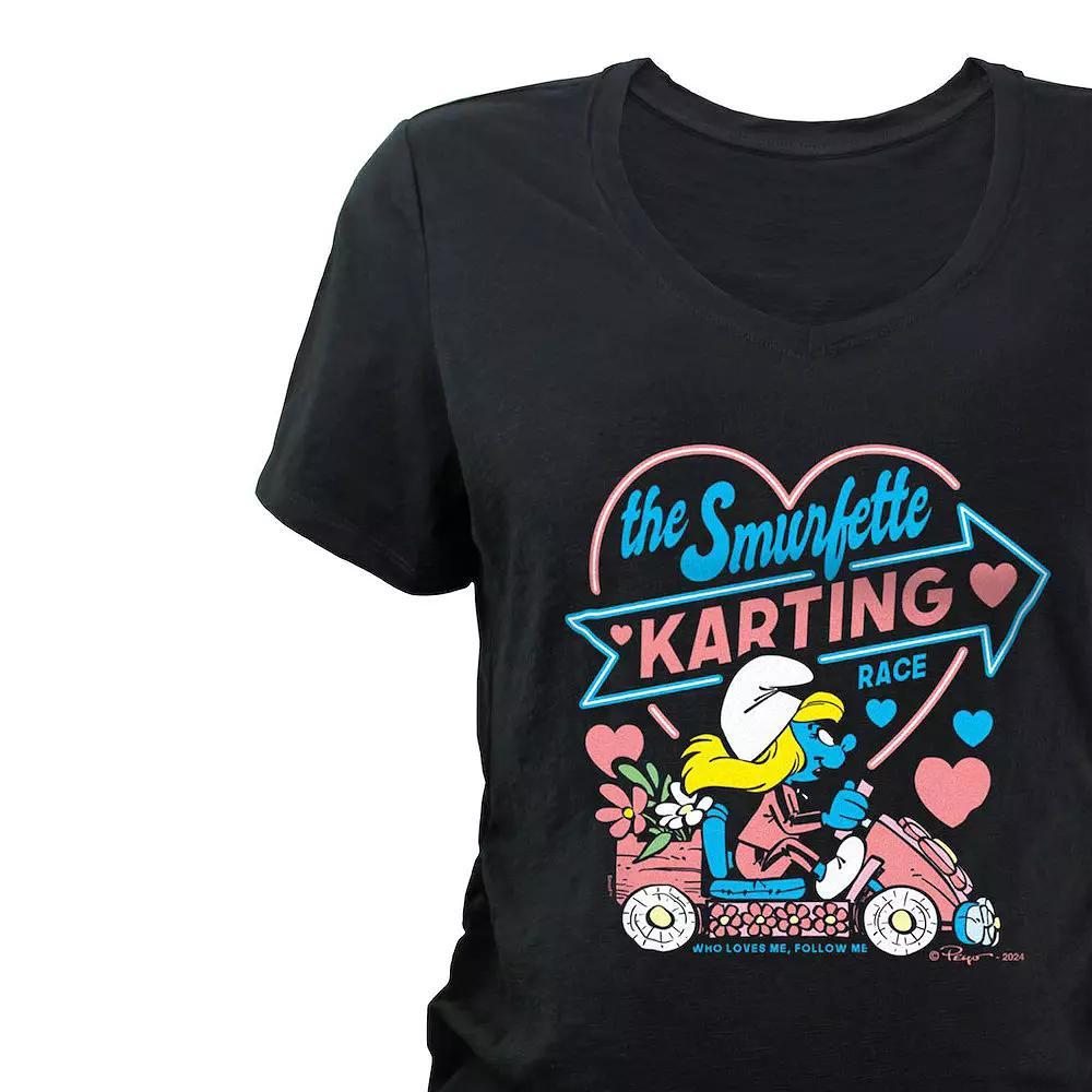 Maternity Smurfs The Smurfette Karting Race Graphic Tee, Women's, Size: XL-Mat, Black Product Image