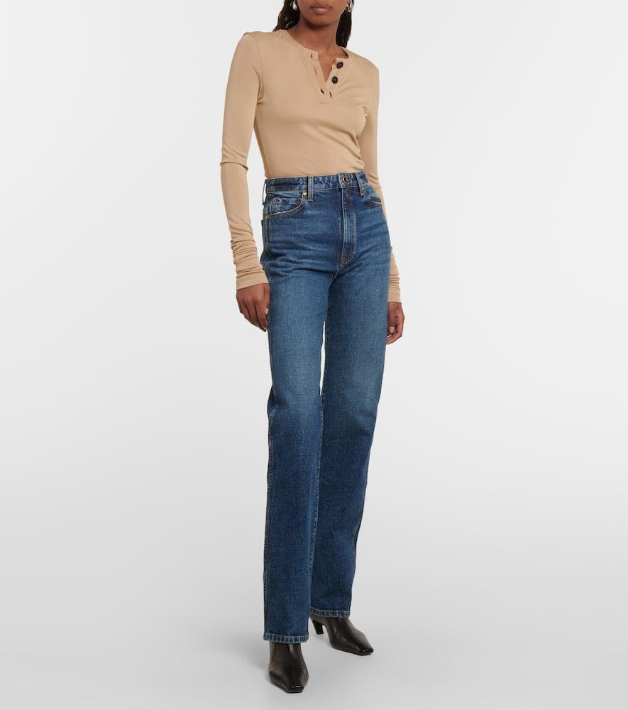 KHAITE Abigail High-waisted Straight-leg Jeans In Light Wash Product Image