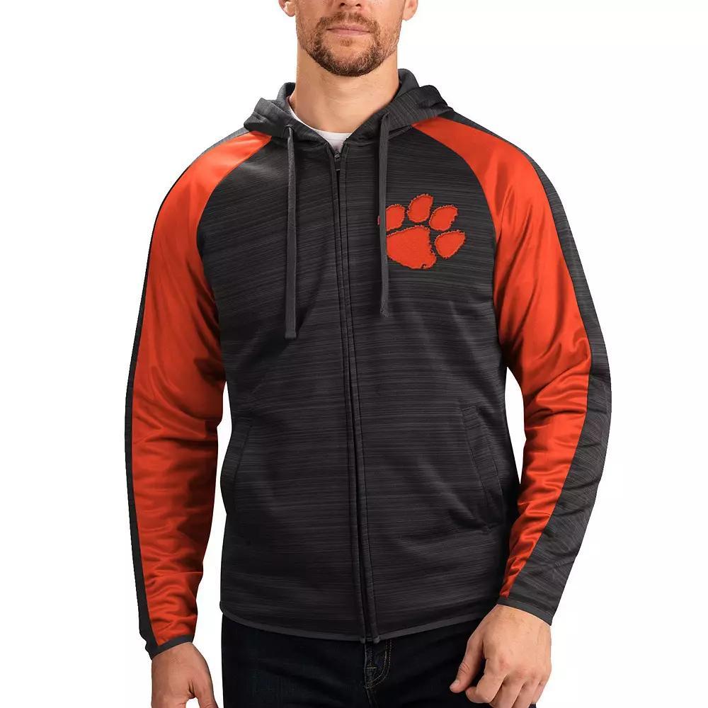 Men's G-III Sports by Carl Banks Black Arkansas Razorbacks Neutral Zone Raglan Full-Zip Track Jacket Hoodie, Size: Small Product Image