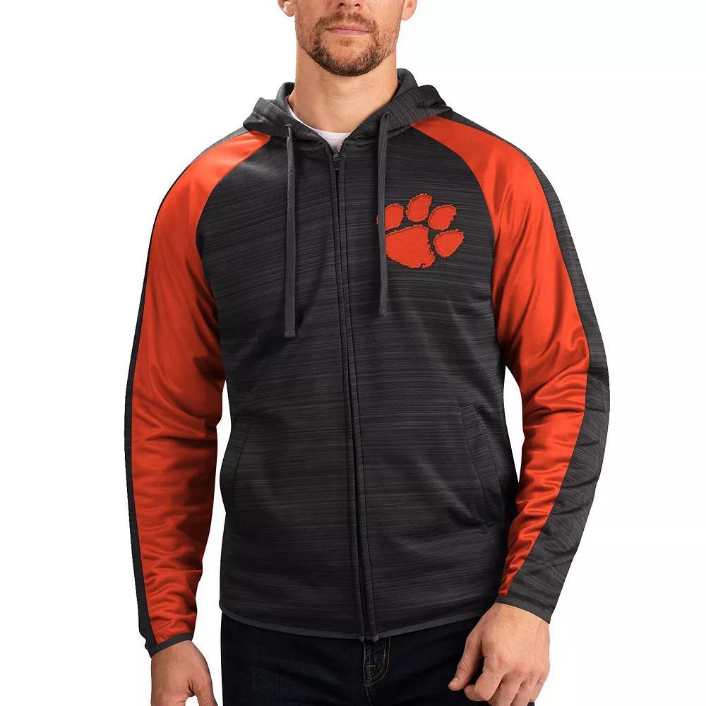 Men's G-III Sports by Carl Banks Black Arkansas Razorbacks Neutral Zone Raglan Full-Zip Track Jacket Hoodie, Size: Small Product Image