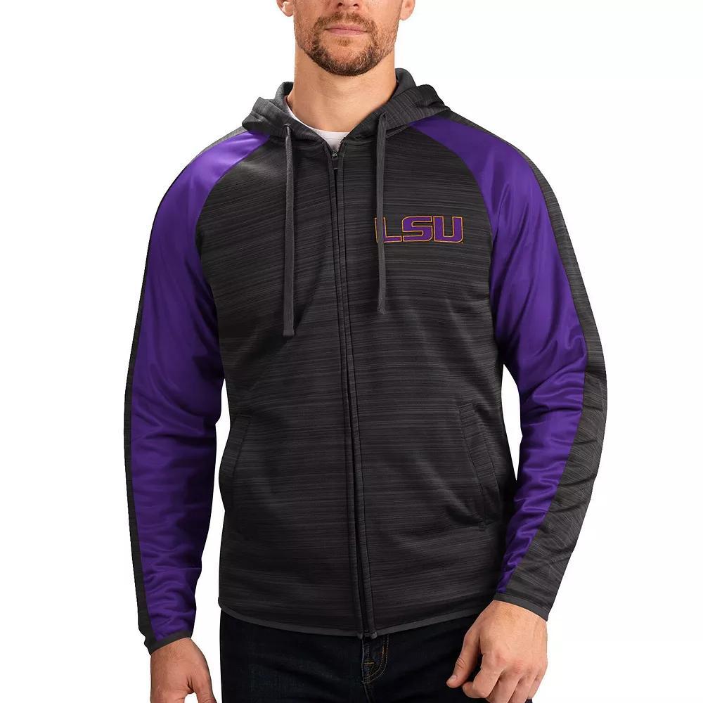 Men's G-III Sports by Carl Banks Black Miami Hurricanes Neutral Zone Raglan Full-Zip Track Jacket Hoodie, Size: XL Product Image