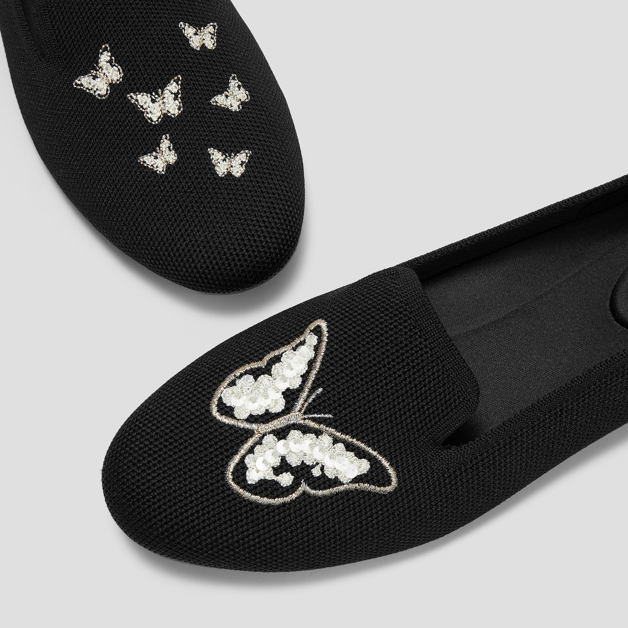 Round-Toe Embroidered Loafers (Audrey) Product Image