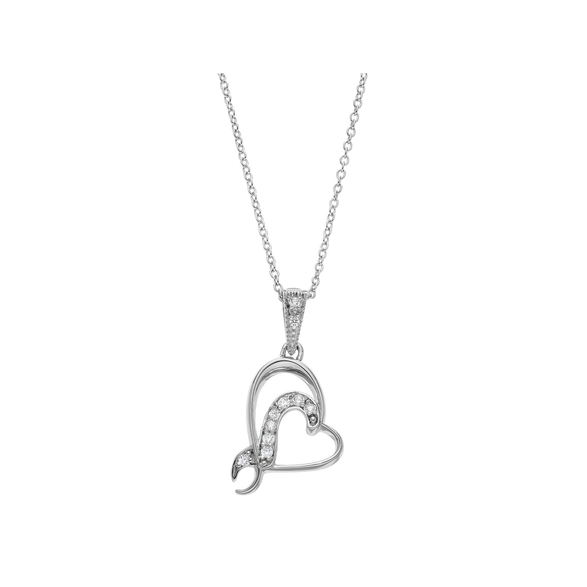Sentimental Expressions Sterling Silver Cubic Zirconia Sister Bridesmaid Heart Necklace, Women's, Size: 18", White Product Image