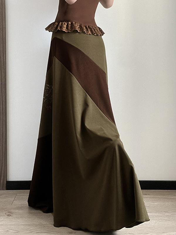 Mori Print Patchwork Maxi Skirt Product Image