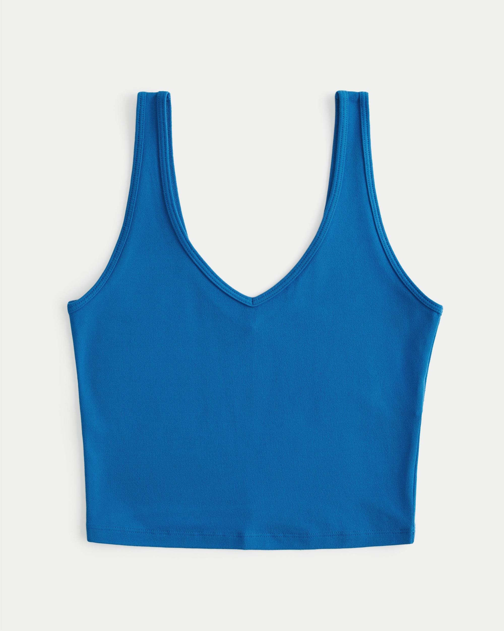 Soft Stretch Seamless Fabric Crop V-Neck Tank Product Image