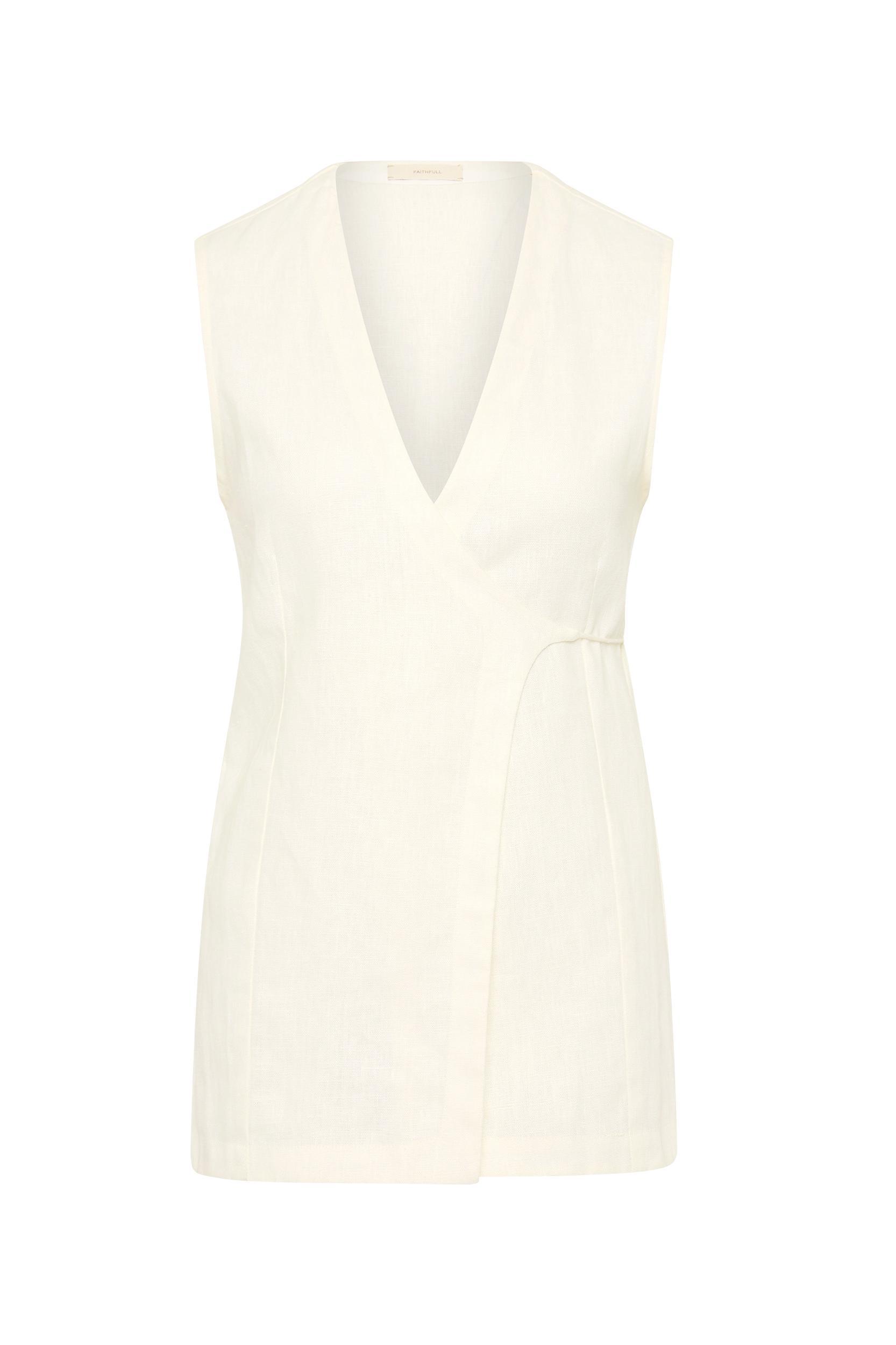 Lulea Wrap Vest White - Final Sale - Final Sale Product Image