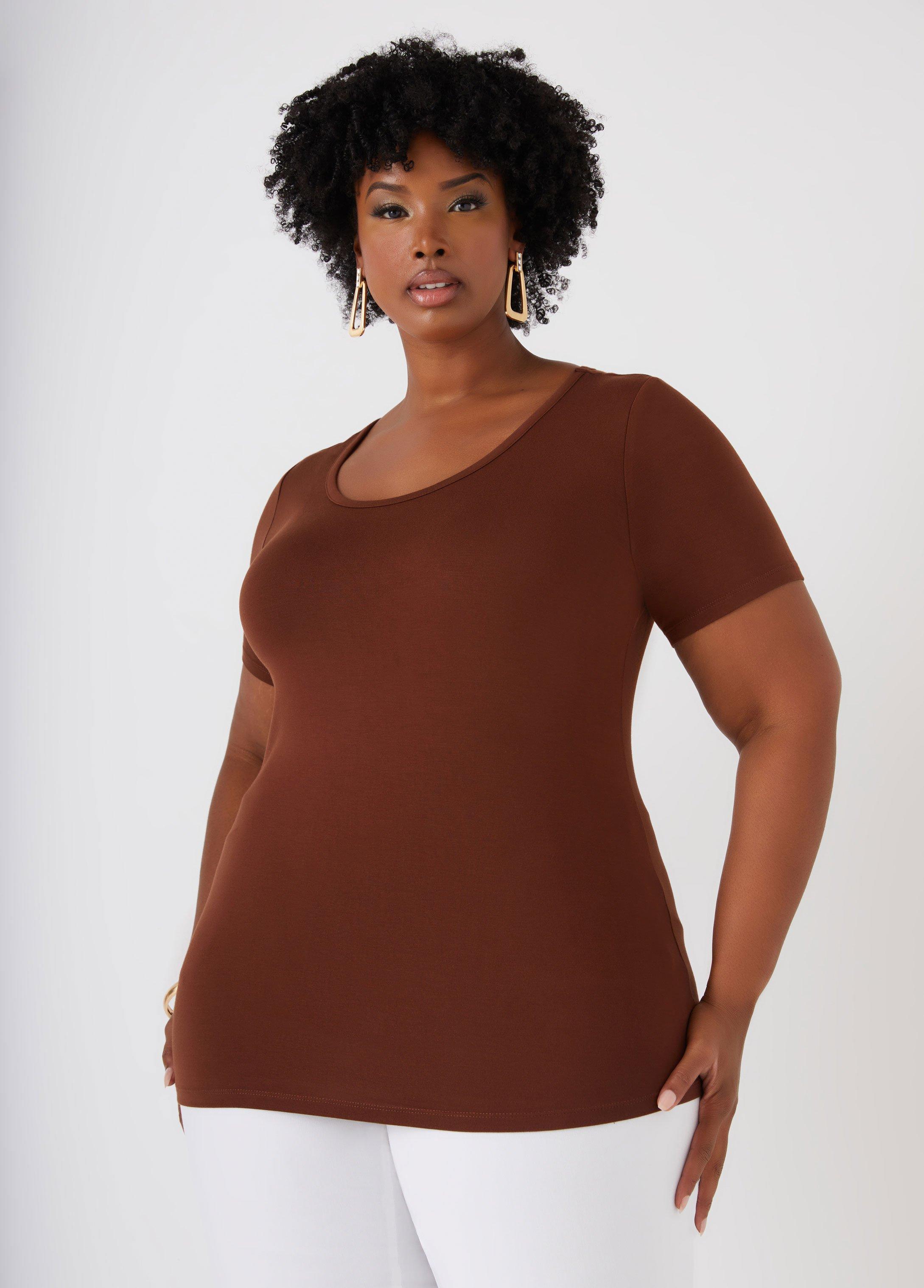 Plus Size Jersey Scoop Neck Tee Ashley Stewart Product Image
