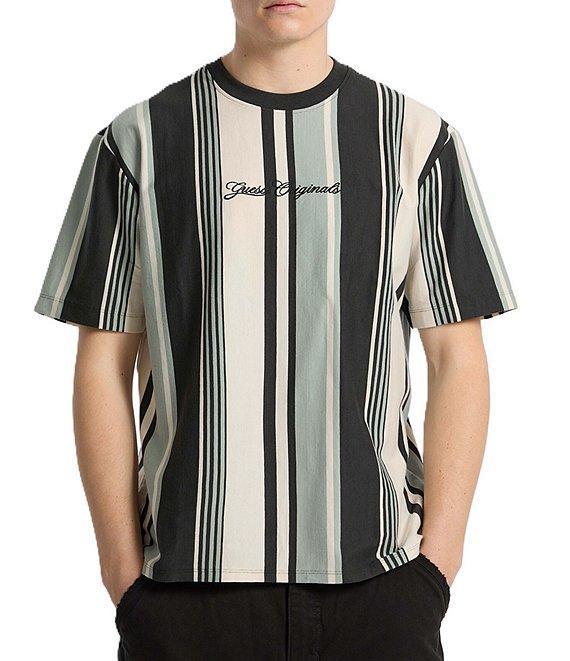 Guess Go Vertical Stripe Short Sleeve T-Shirt Product Image