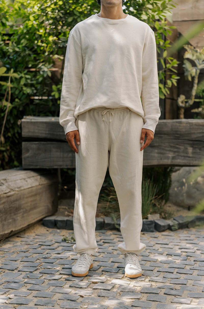 Men's Organic Heavyweight Fleece Sweatpants in Natural Product Image
