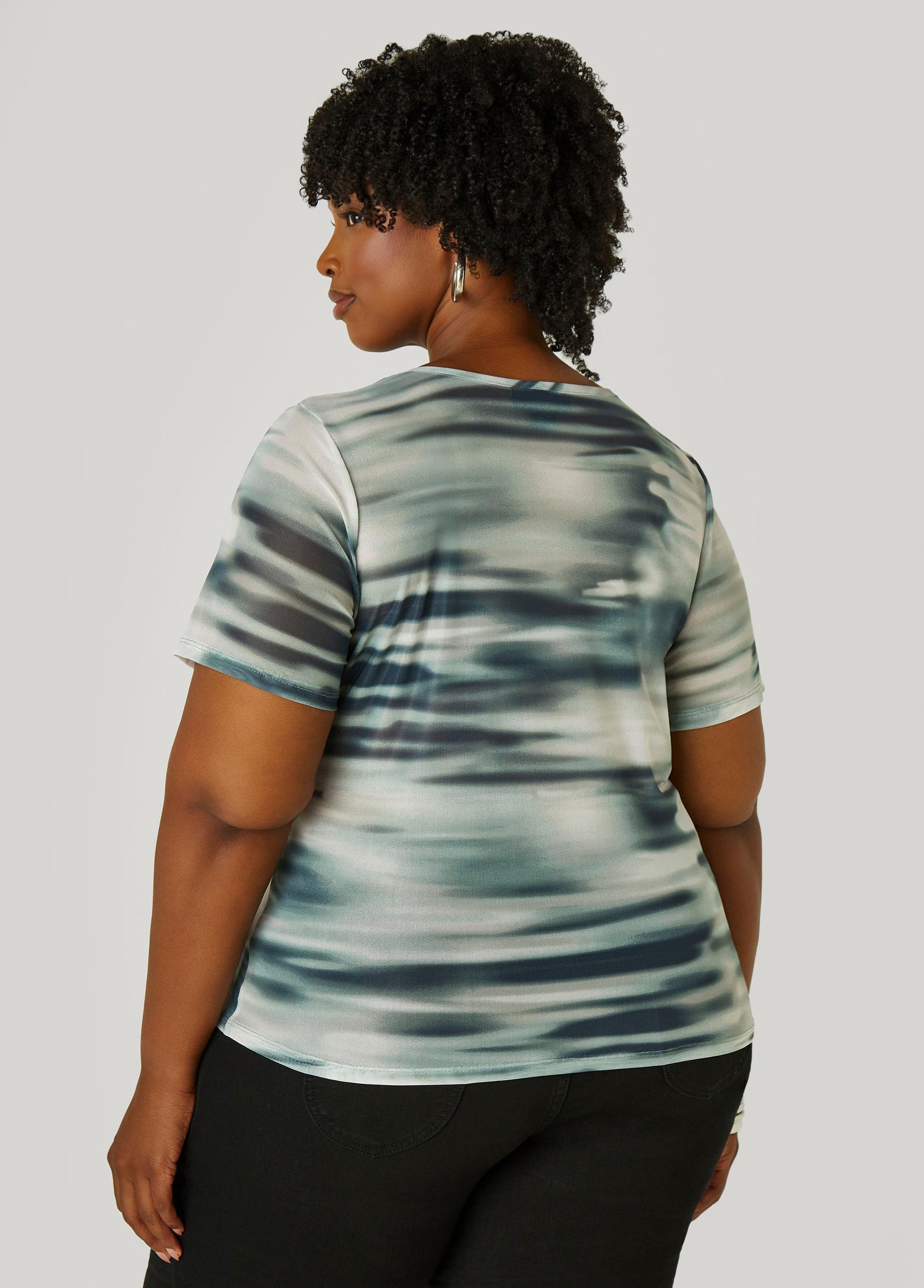 Abstract Print Mesh Tee Product Image