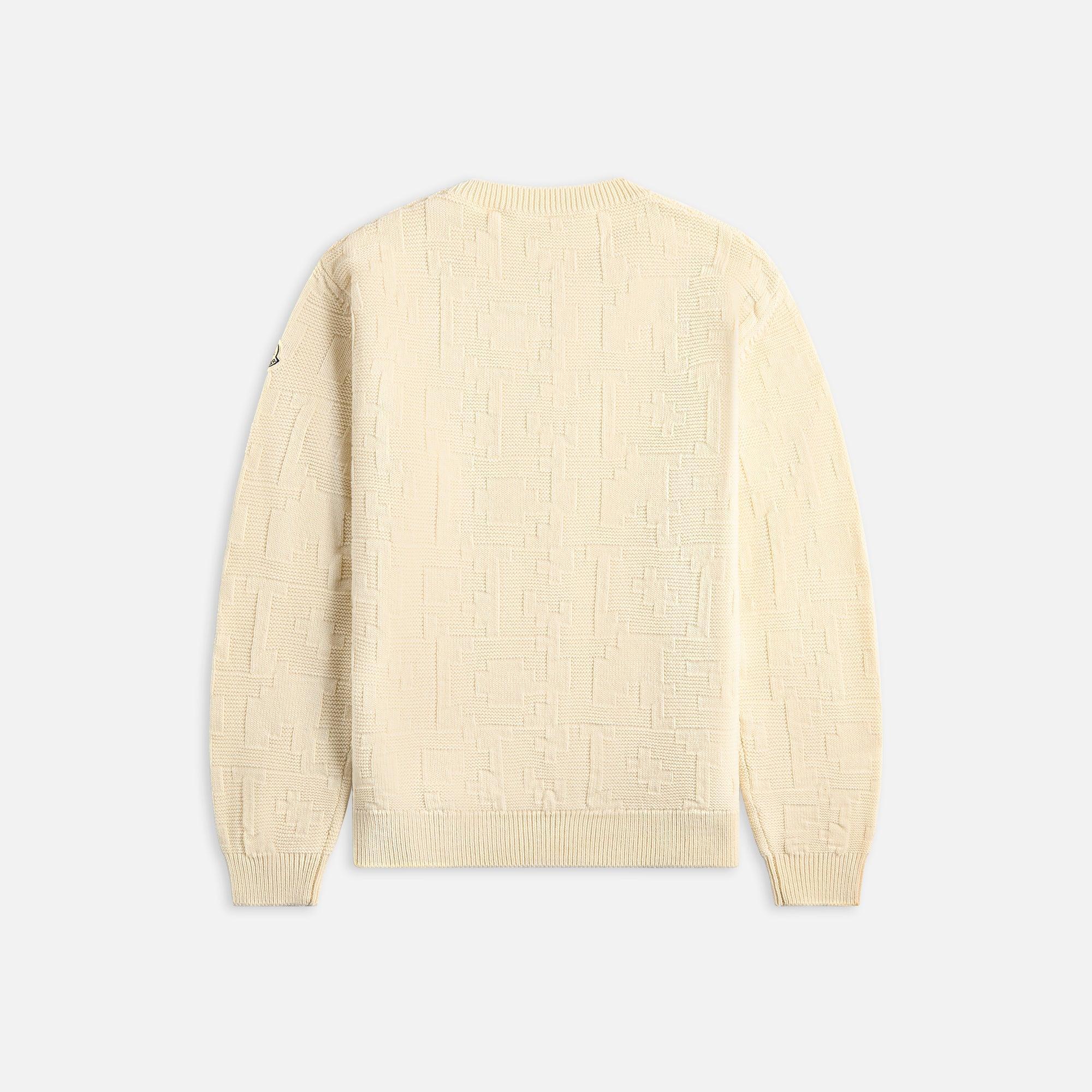 Moncler Wool Cordonet Crewneck - Sand Beige Male Product Image