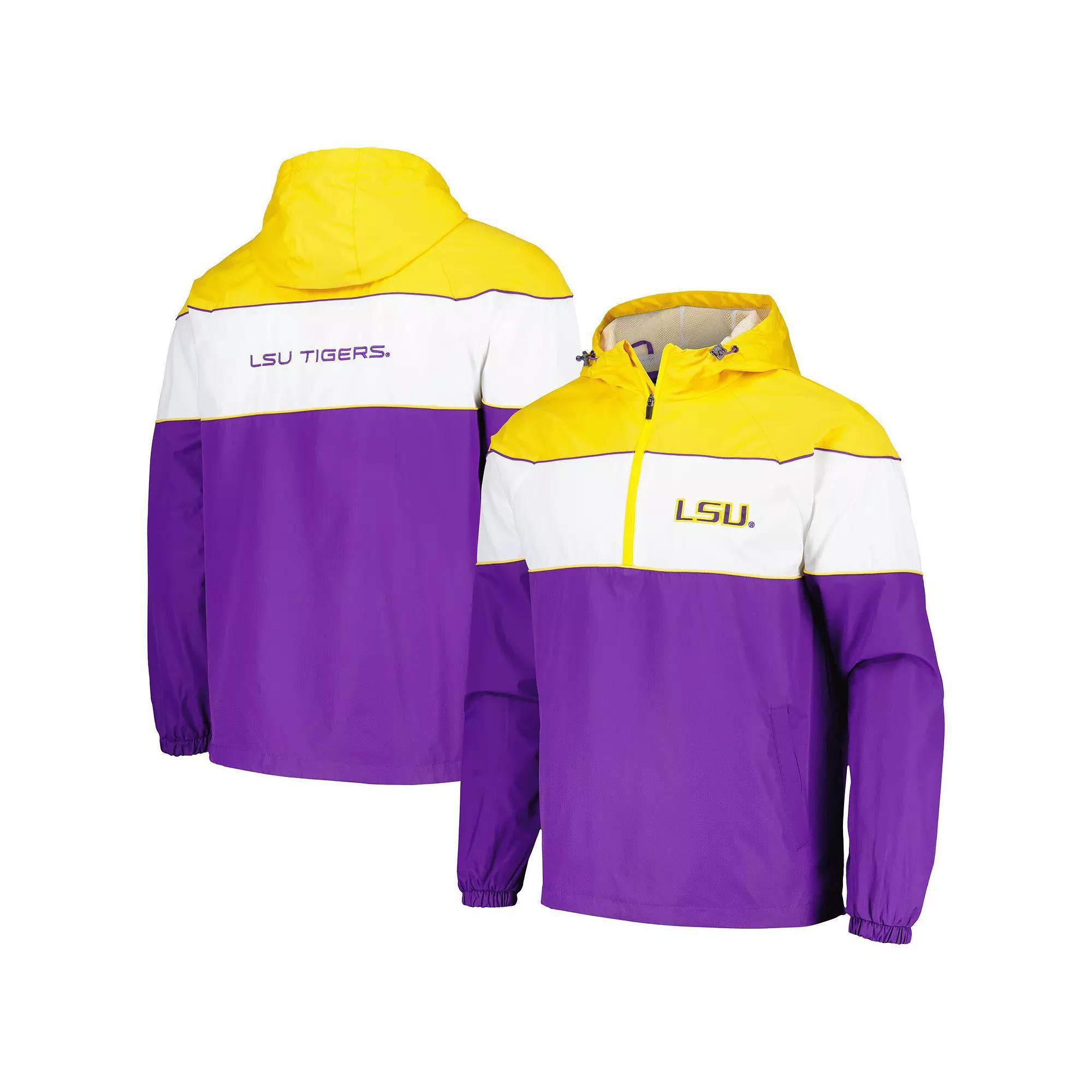 Men's G-III Sports by Carl Banks Purple LSU Tigers Center Line Half-Zip Raglan Hoodie Jacket, Size: 2XL Product Image