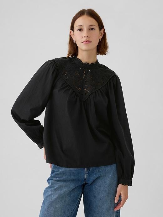 Embroidered Eyelet Top Product Image