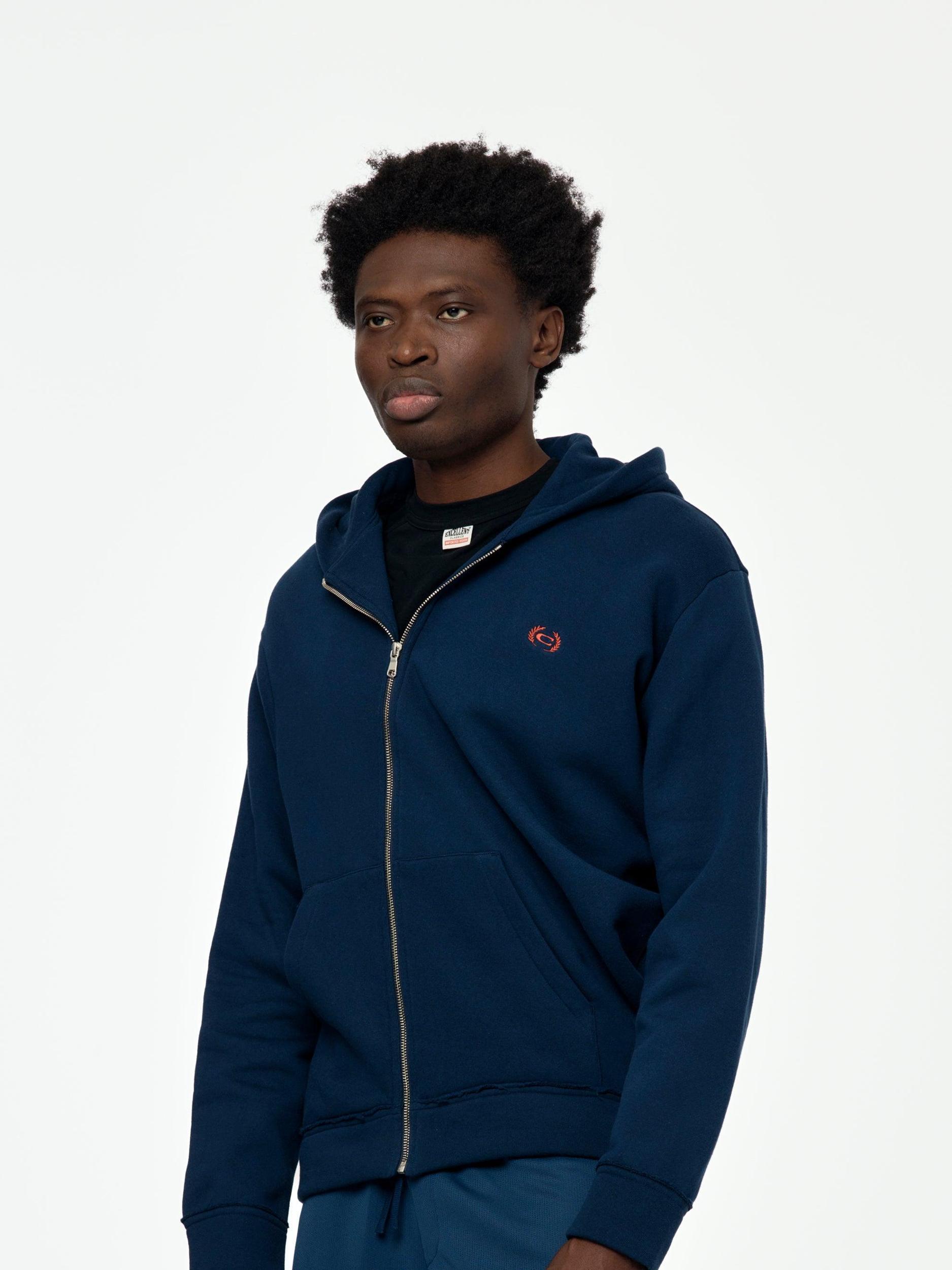 Twisted Zip-Up Hoodie (Navy) Product Image