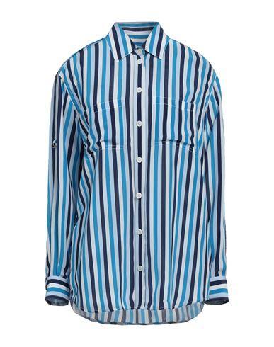 BURBERRY Woman Shirt Azure Size 6 Silk In Blue Product Image