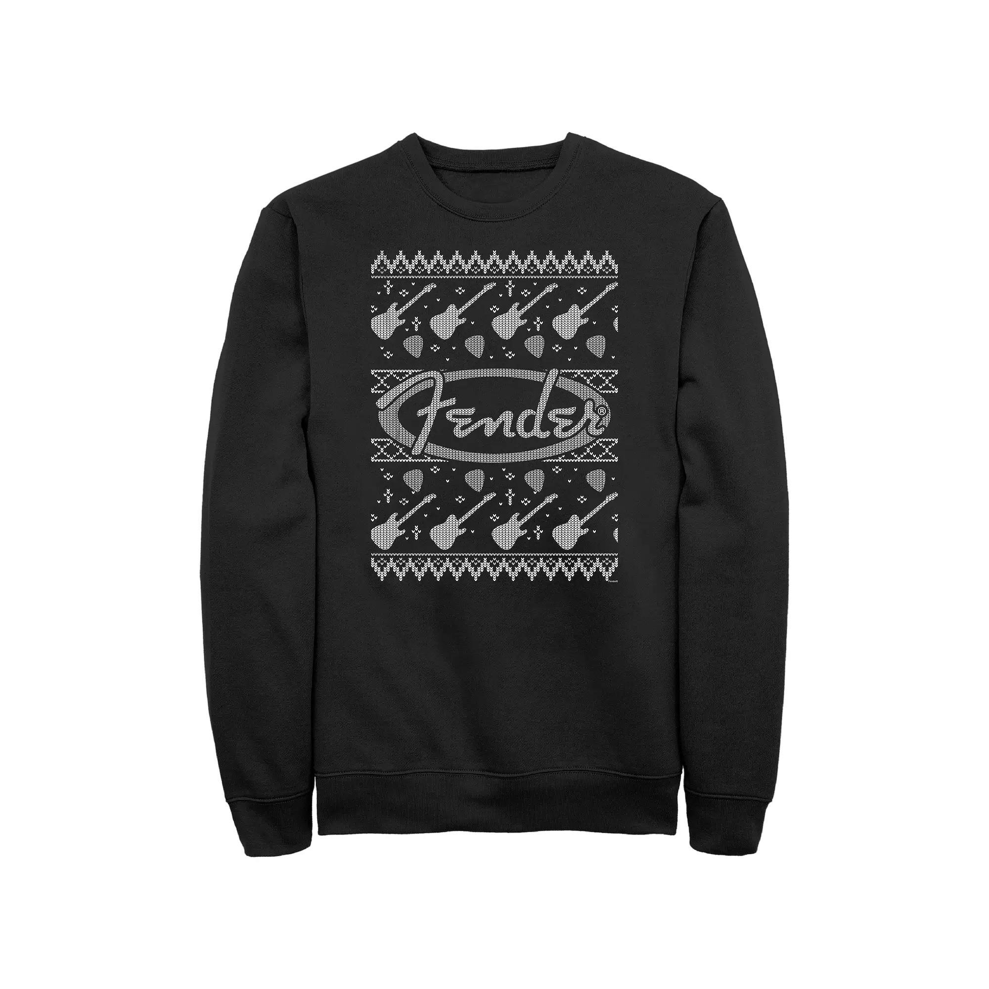 Big & Tall Fender Christmas Sweater Graphic Tee, Men's, Size: 5XL, Black Product Image