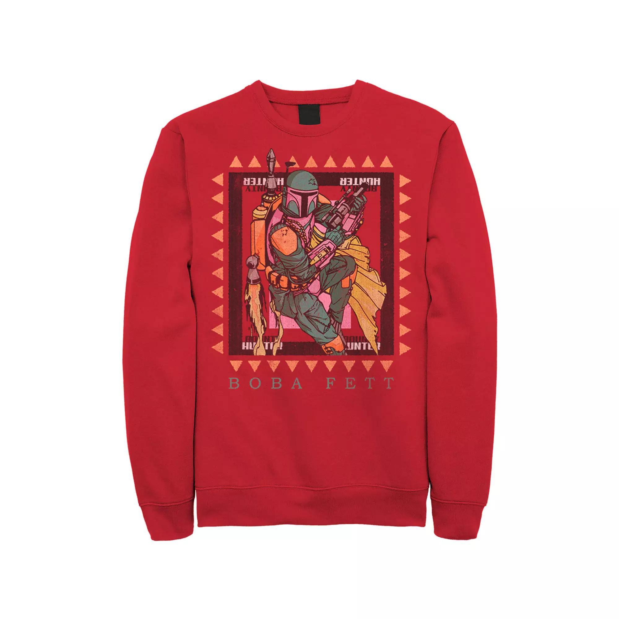 Men's Star Wars Boba Fett Stamp Sweatshirt, Size: Large, Red Product Image