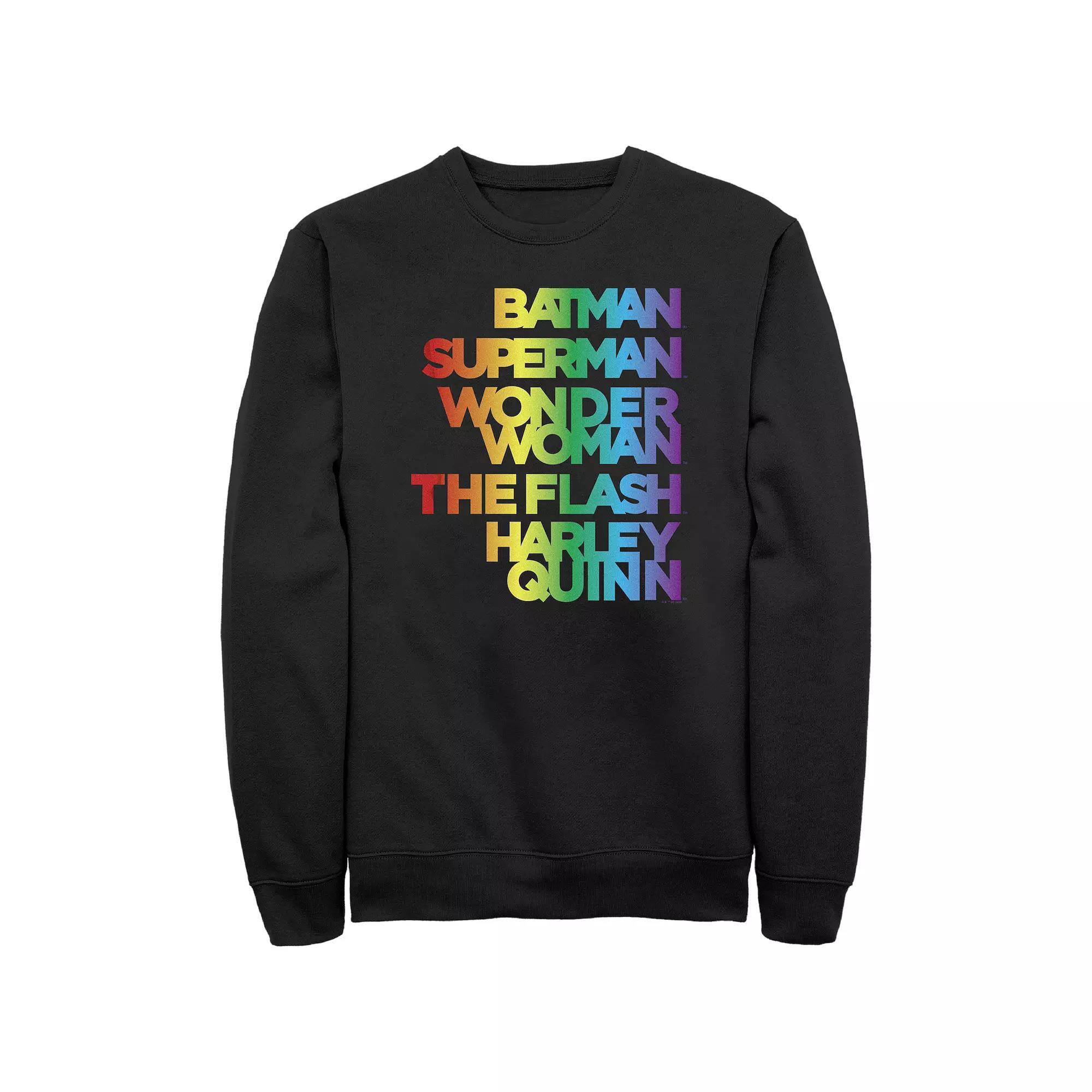 Men's Justice League Heros Graphic Fleece, Size: Medium, Black Product Image