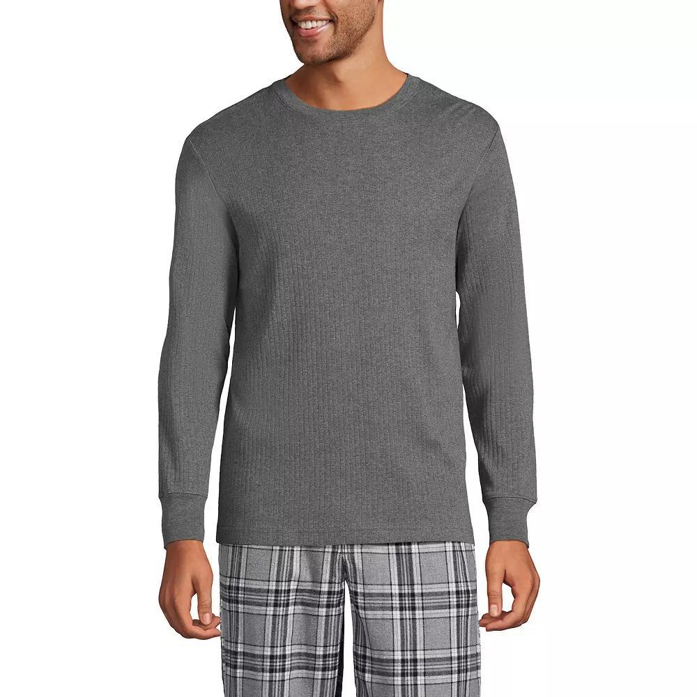 Men's Lands' End Knit Ribbed Crewneck Pajama Sleep Shirt, Size: XL, Deep  Blue Product Image