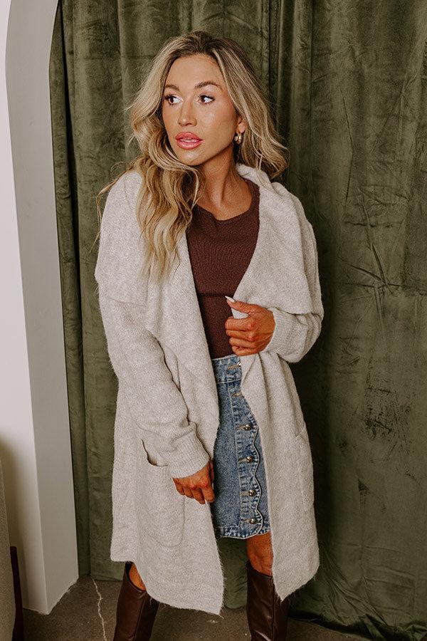 Fall Retreat Cardigan In Stone Product Image