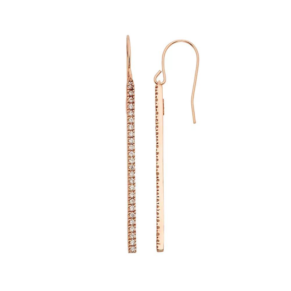 1/2 Carat T.W. Diamond 10k Gold Stick Drop Earrings, Women's, White Product Image