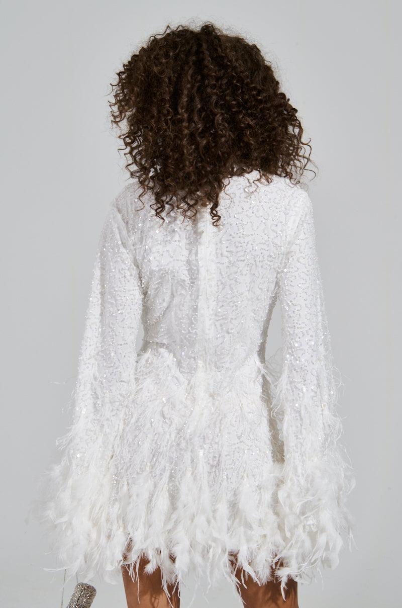 CHLOE FEATHER MINI DRESS Product Image