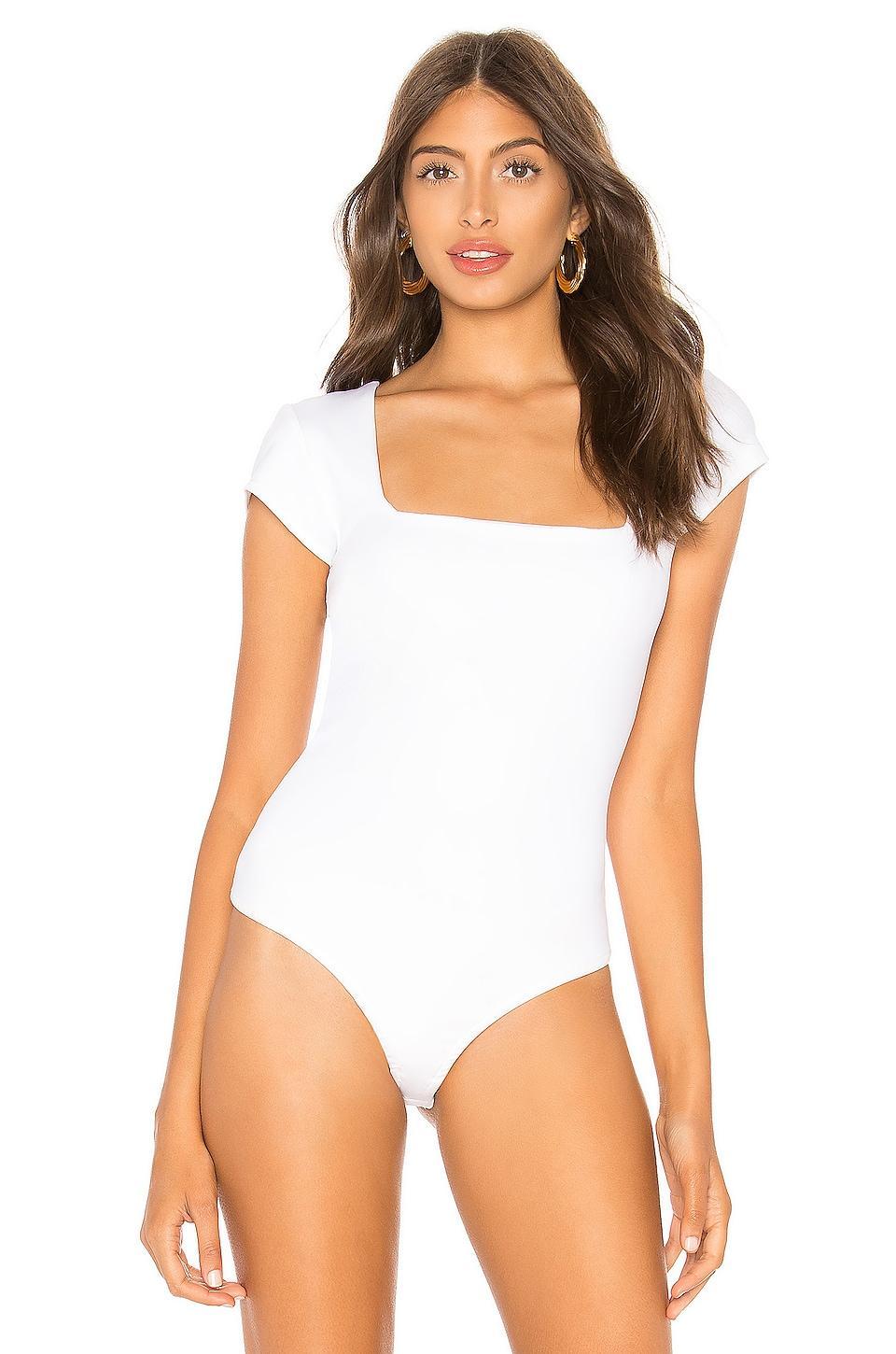 Free People Square Neck Cap Sleeve Knit Bodysuit Product Image