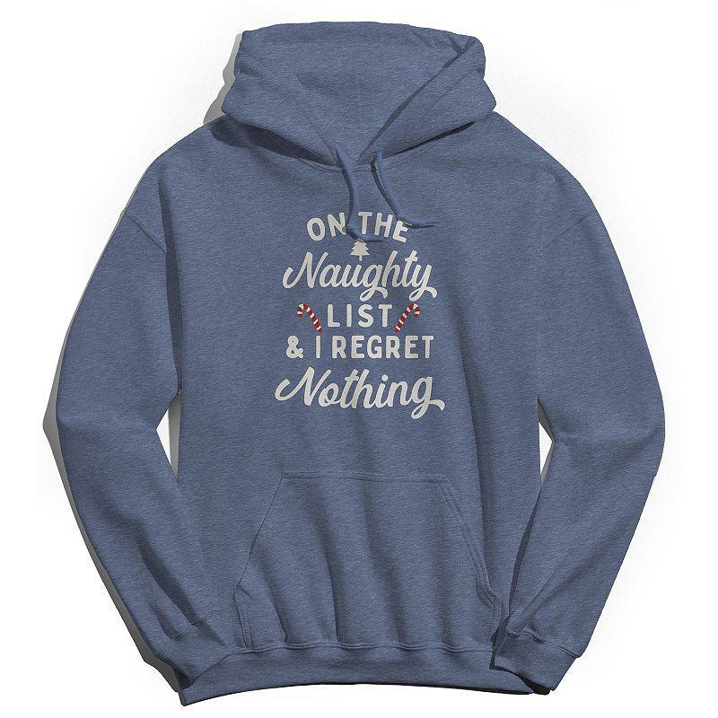Men's On the Naughty List Hoodie, Women's, Size: XXL, Navy Grey Product Image