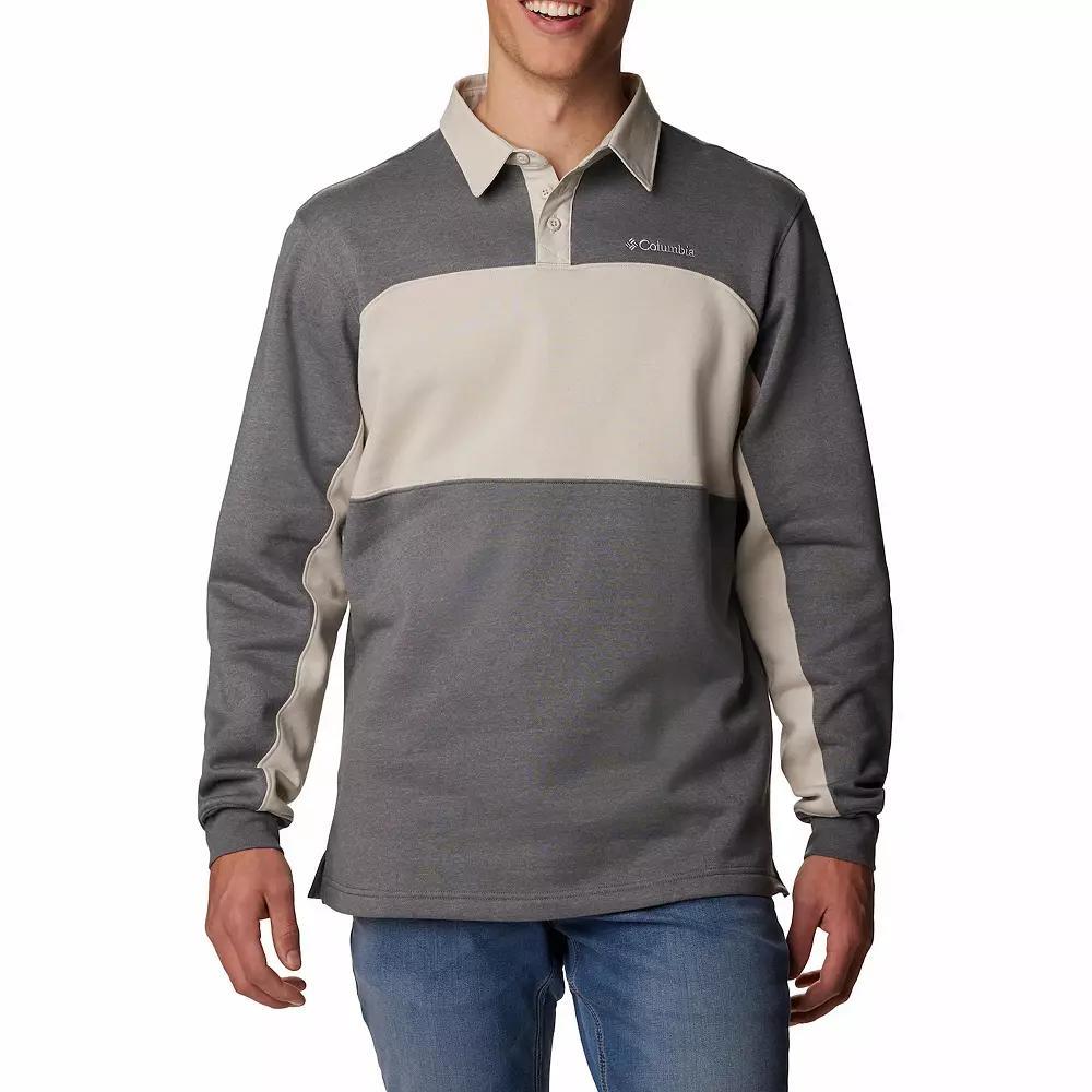 Men's Columbia Trek™ Long Sleeve Rugby Shirt, Size: XL, City Grey Grey Product Image