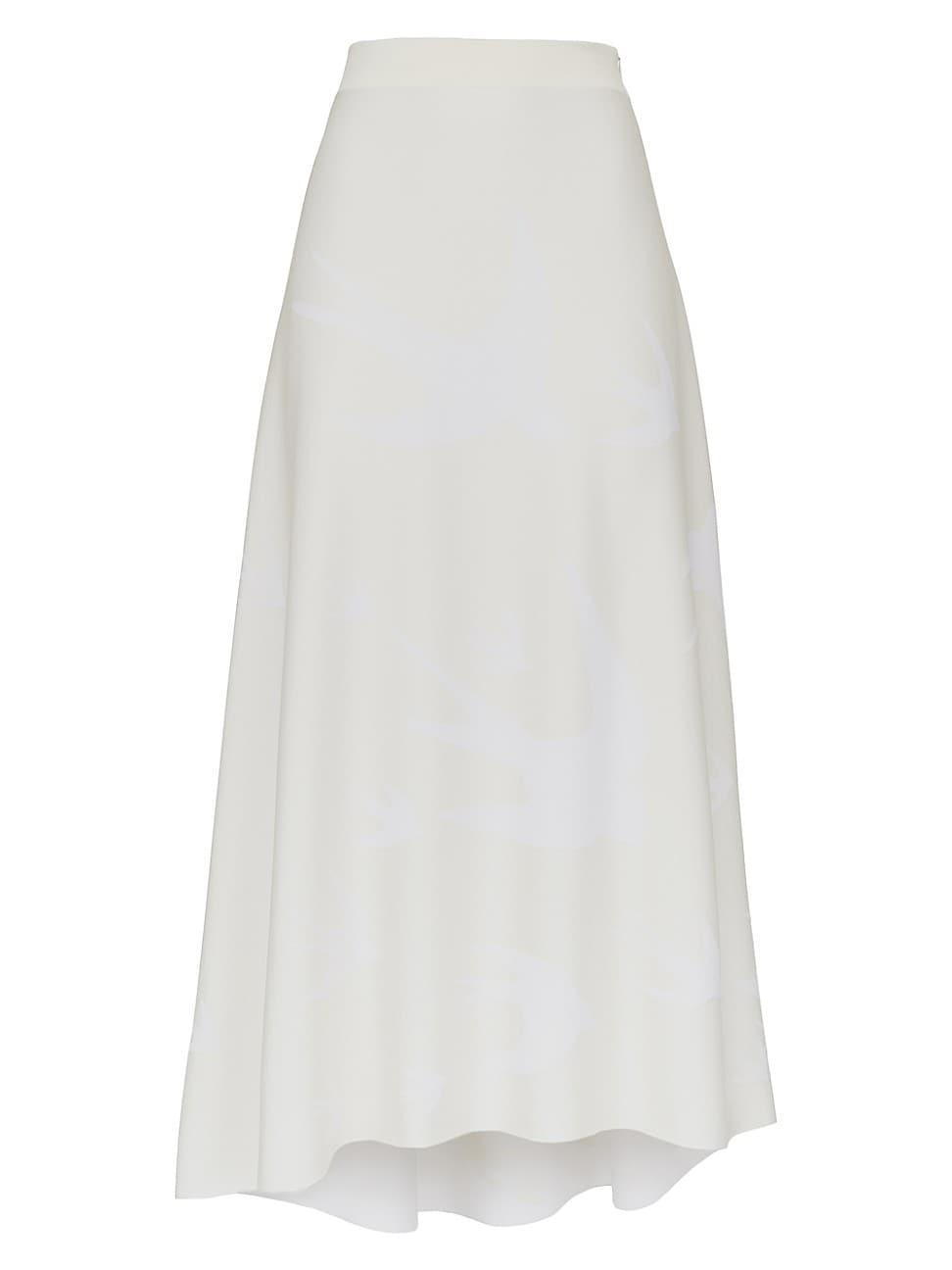 Womens Asymmetric Cotton Midi-Skirt Product Image