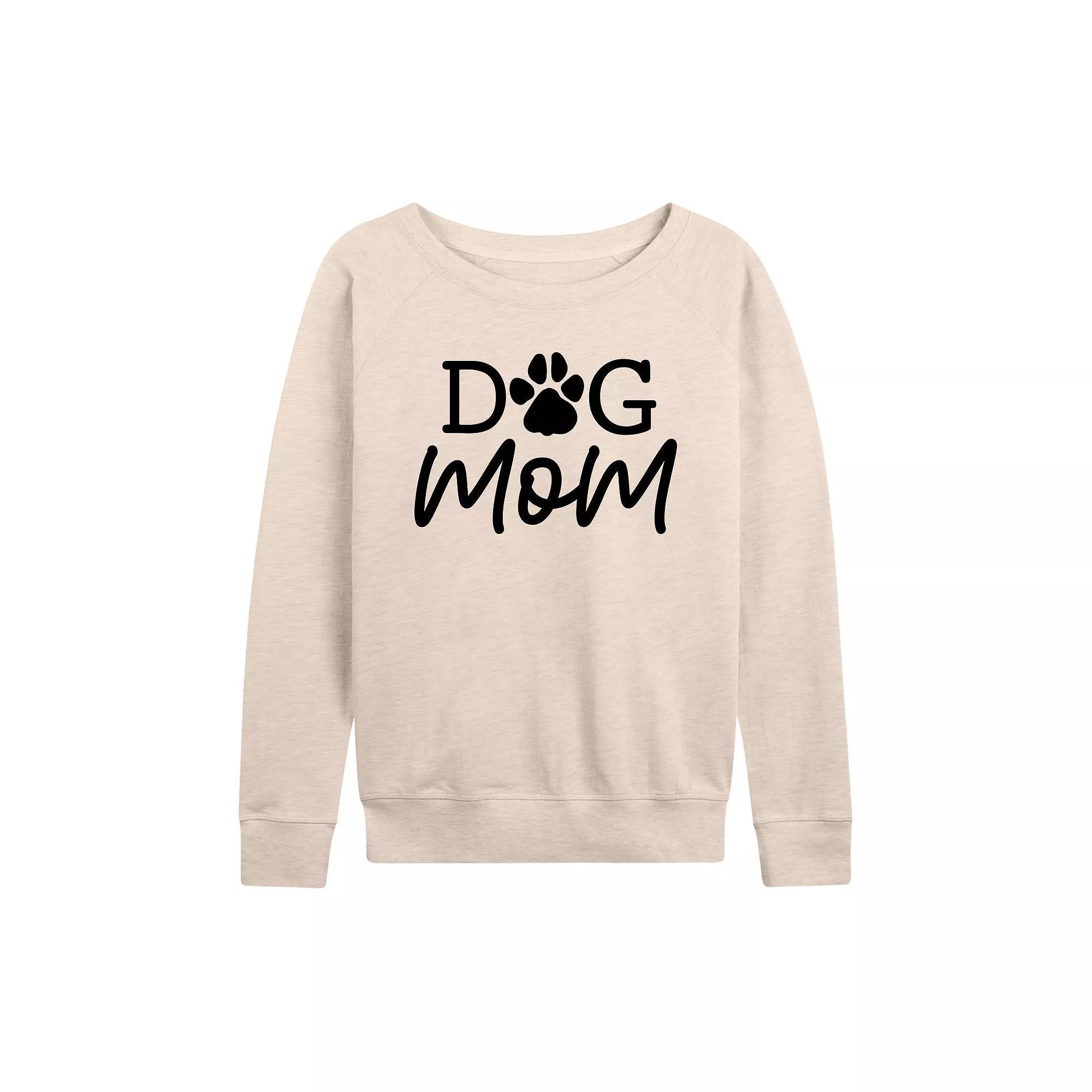 Womens Dog Mom French Terry Long Sleeve Tee Product Image