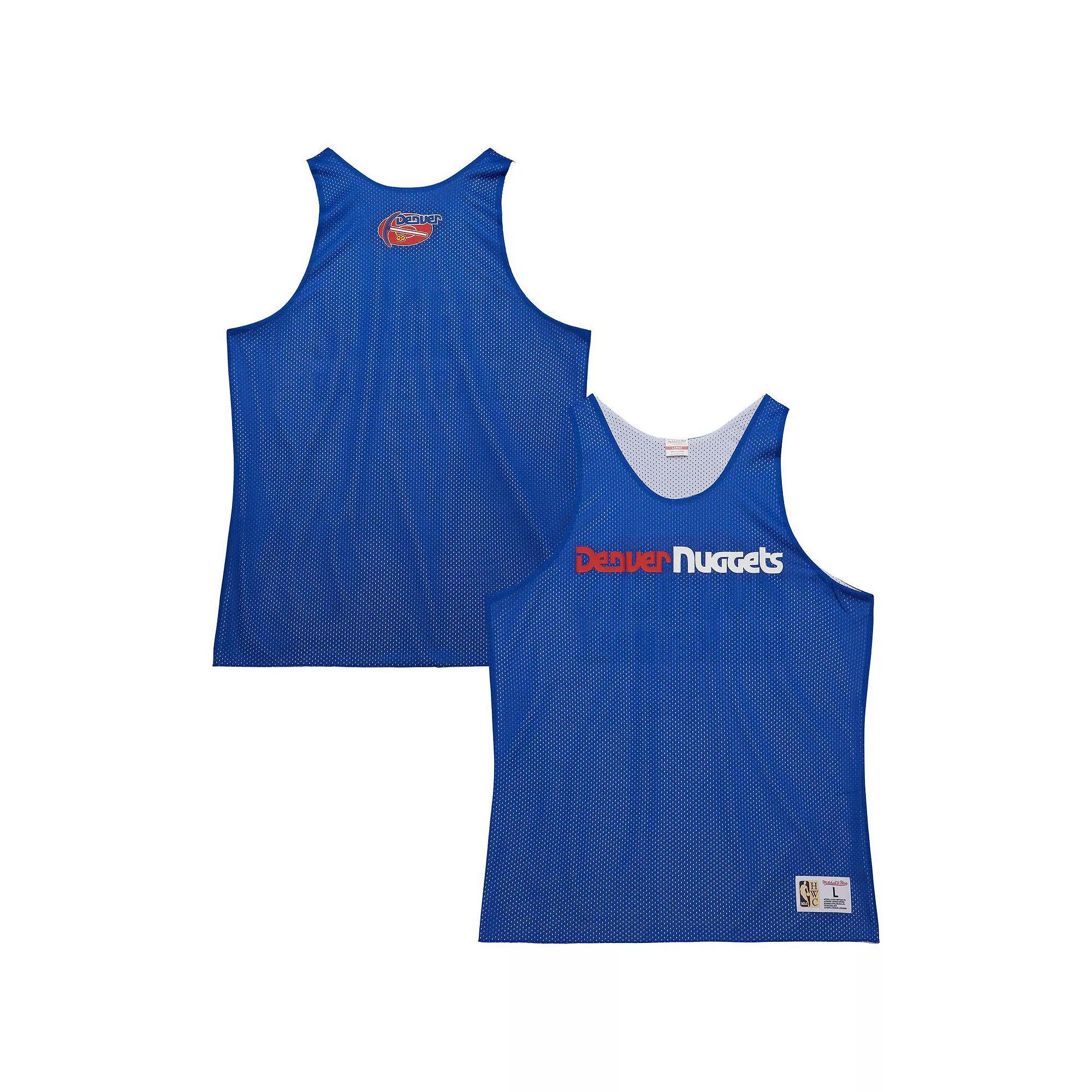 Men's Mitchell & Ness Royal/White Denver Nuggets Hardwood Classics Reversible Mesh Practice Jersey, Size: XL, Nug Blue Product Image