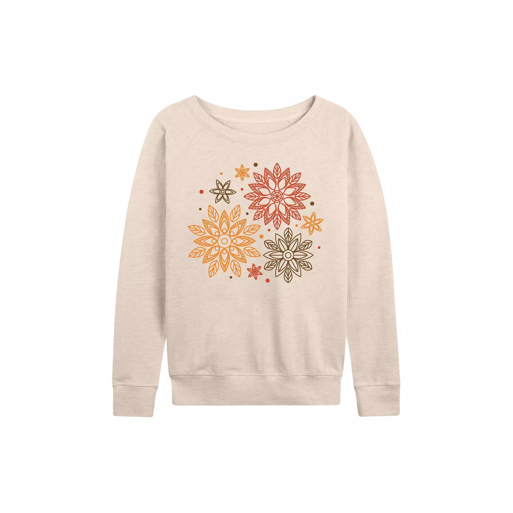 Womens Autumn Radial Design French Terry Long Sleeve Tee, Girls Product Image