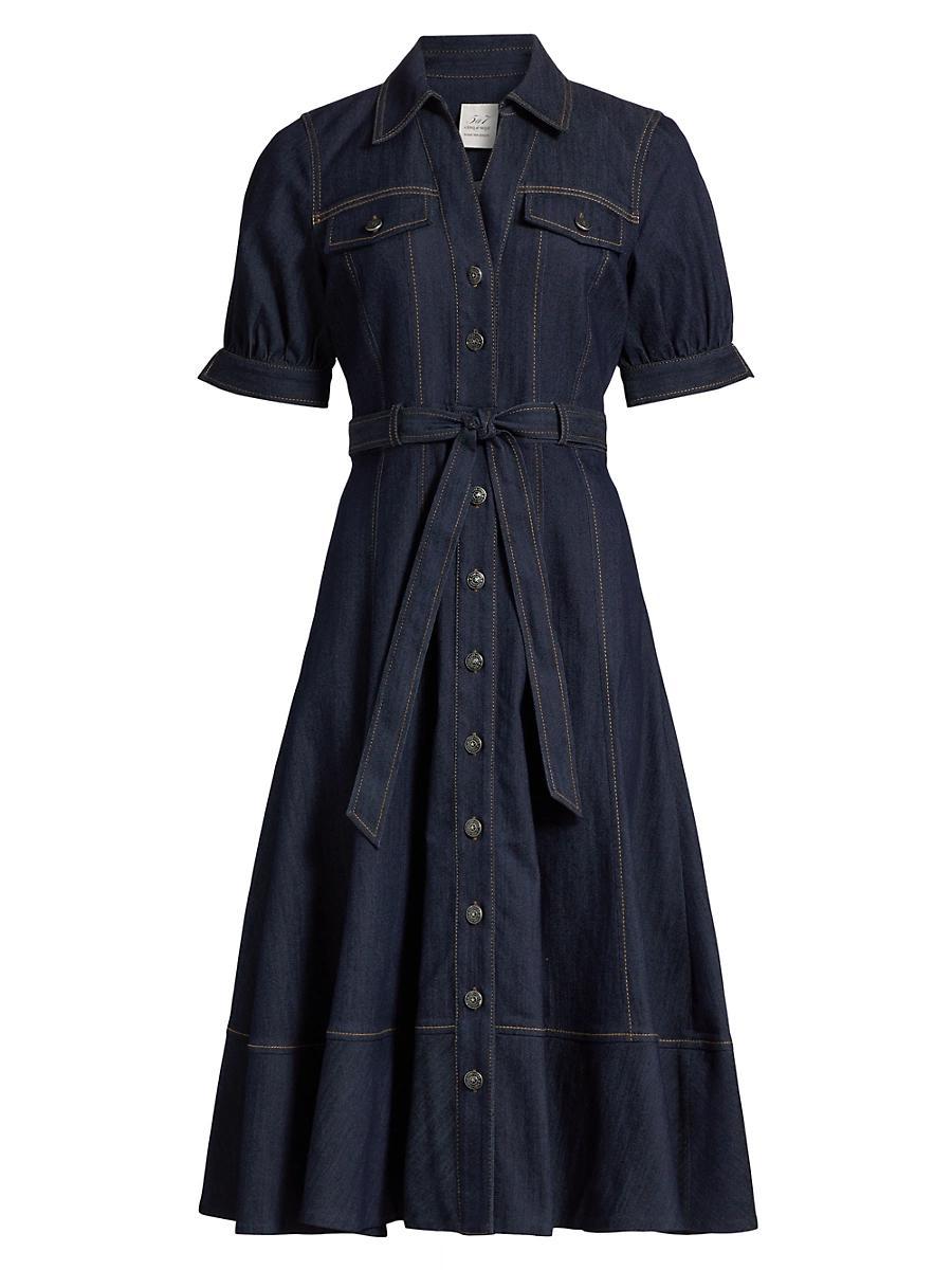 Womens Suzie Denim Tie-Waist Shirtdress Product Image