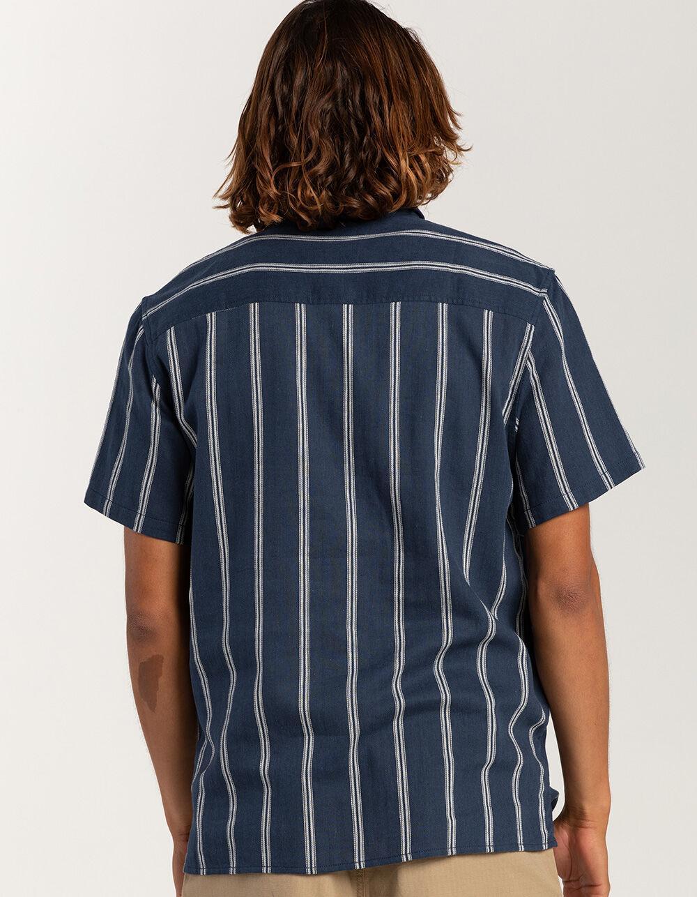 RSQ Mens Stripe Linen Blend Shirt - NAVY/WHITE Product Image