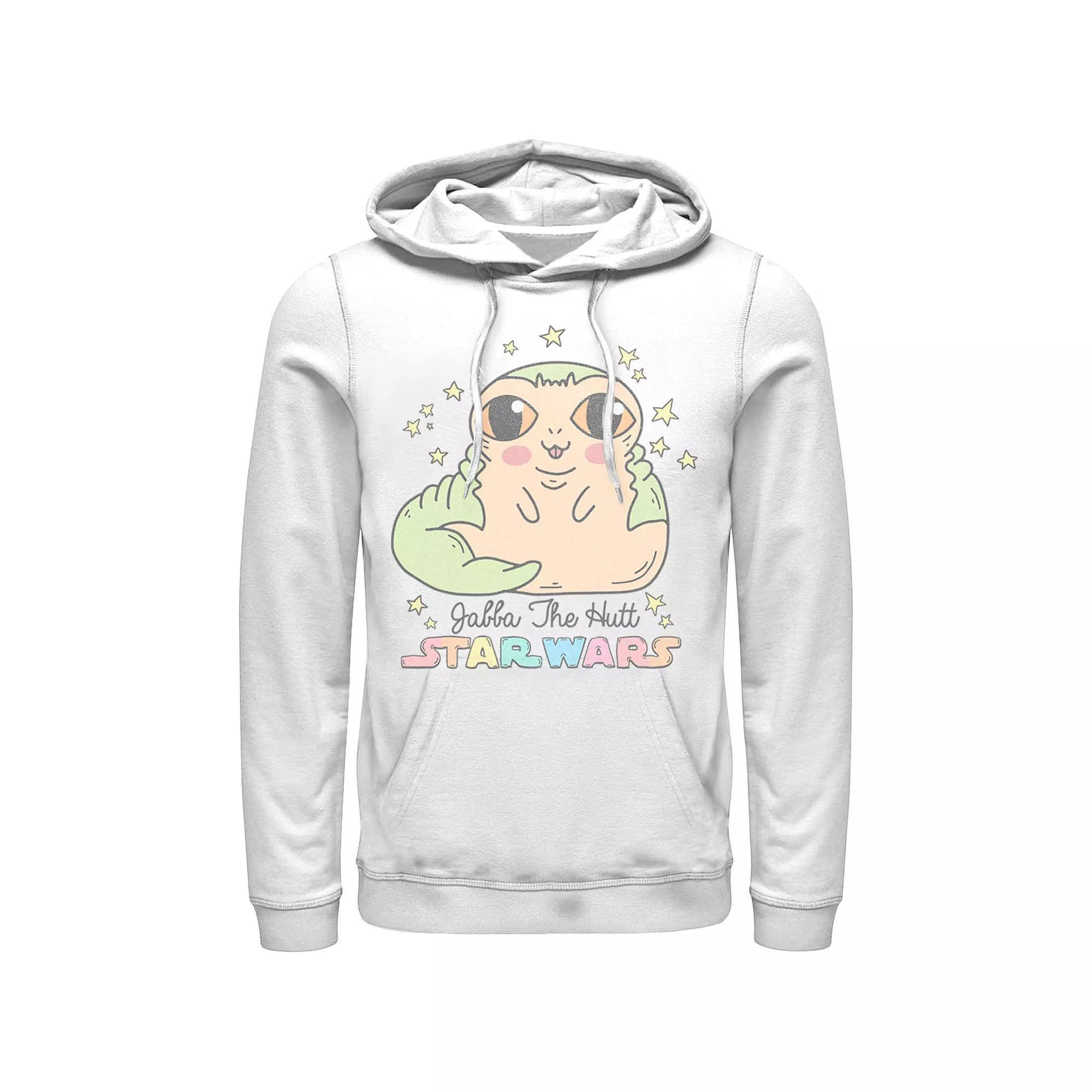 Men's Star Wars Cute Cartoon Jabba The Hutt Hoodie, Size: XXL, White Product Image