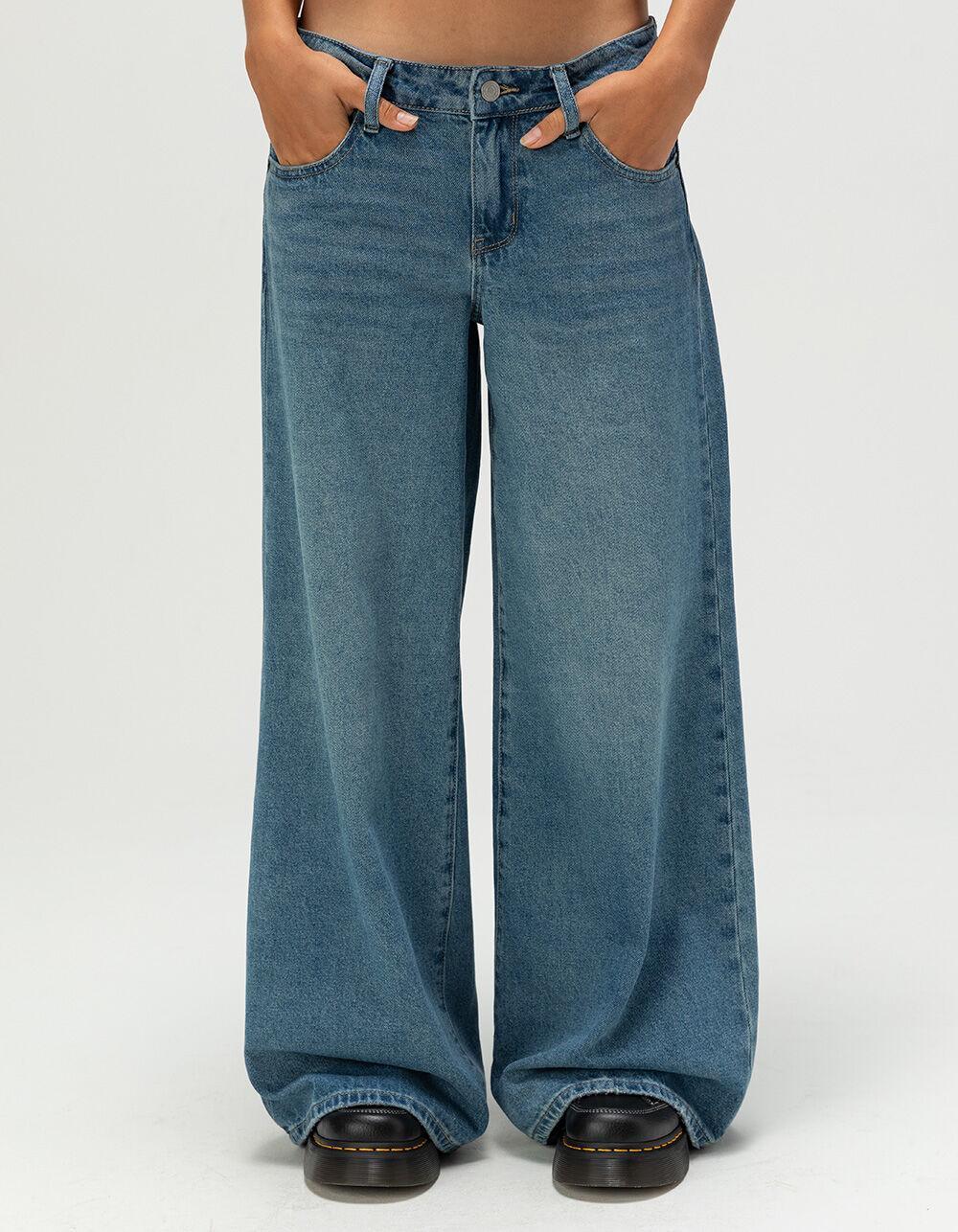 RSQ Womens Low Rise Baggy Jeans - MEDIUM WASH Product Image