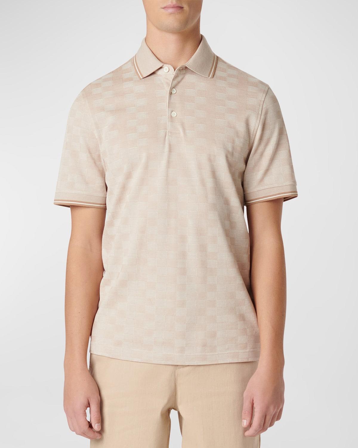 Mens Cotton Jacquard Polo Shirt Product Image