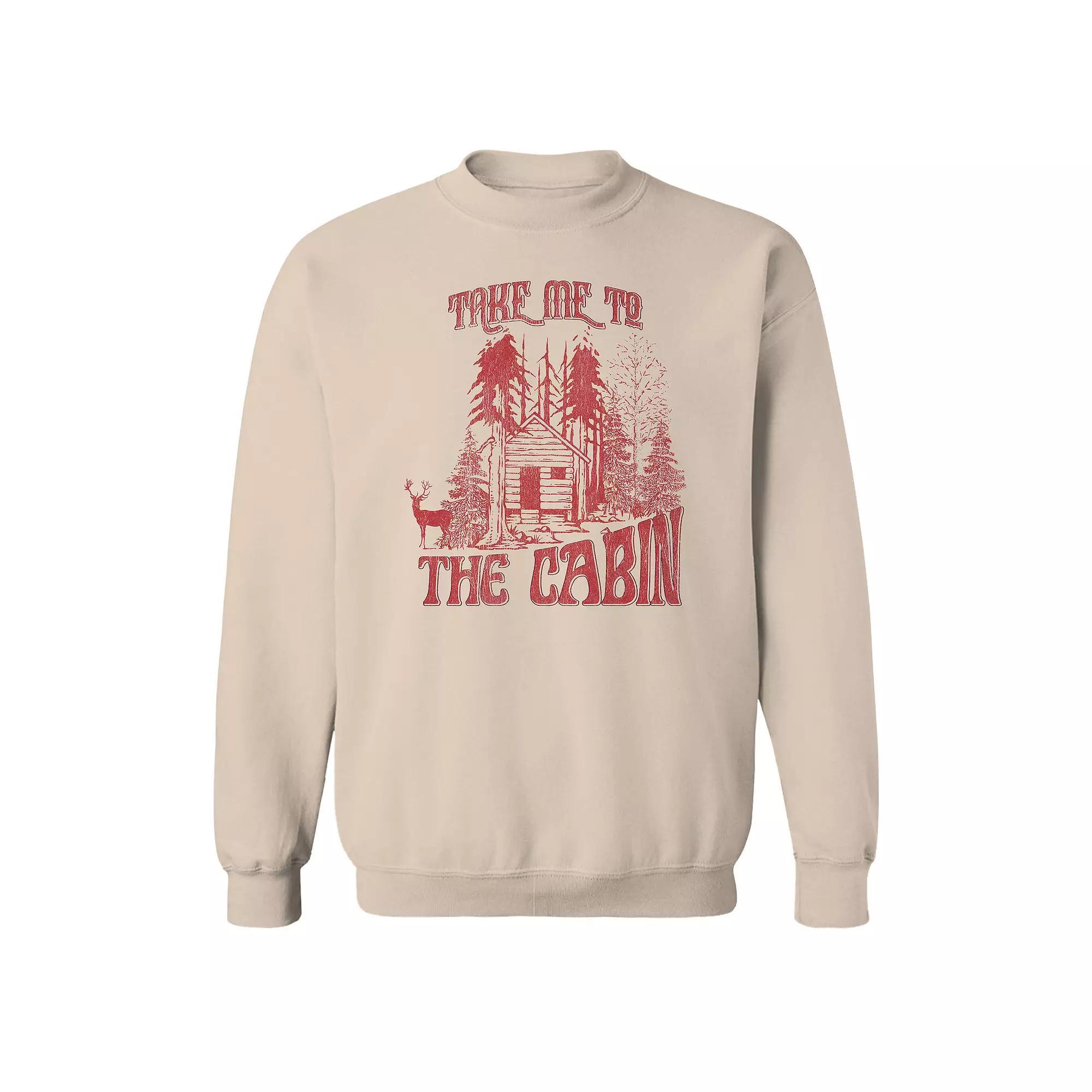 Men's Take Me to the Cabin Fleece Sweatshirt, Women's, Size: XXL, Brown Product Image