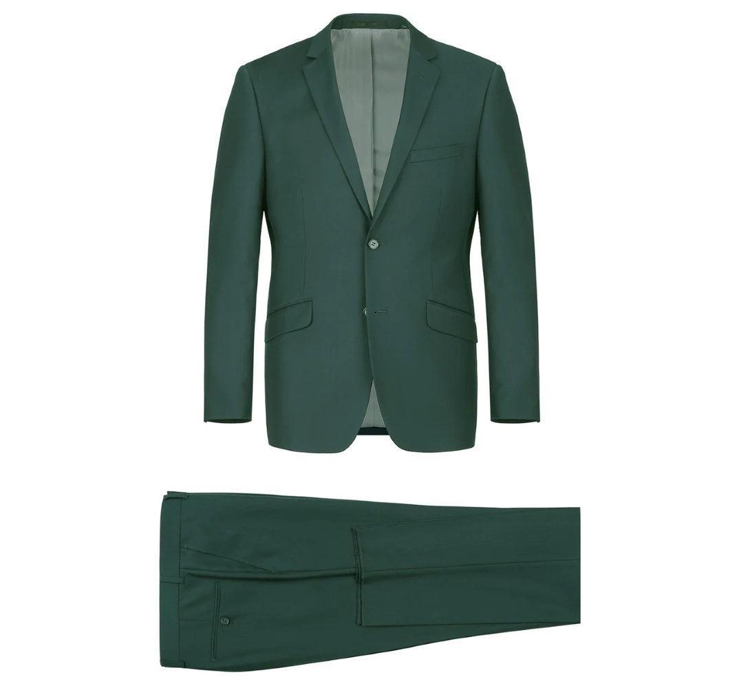 Vanderbilt Collection - Classic 2 Piece Suit 2 Buttons Regular Fit In Green Product Image